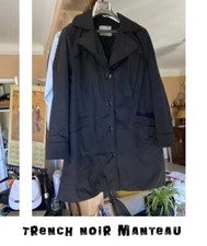 Trench noir veste pardessus