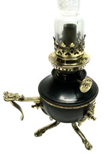 Ancienne petite LAMPE à PETROLE XIXème siècle bronze