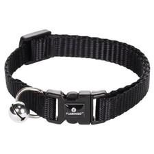 Collier réglable de 19 à 30 cm. noir avec clochette. pour chat