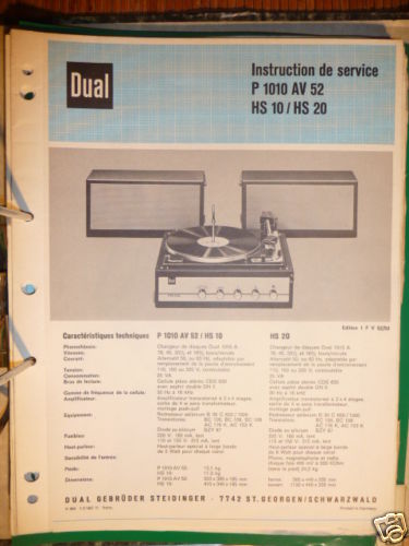 Manuel service dual 1010 - manuel, de