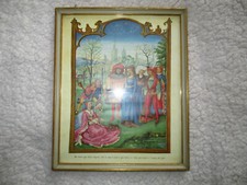 TABLEAU ITALIEN VINTAGE IMAGE IMPRIMÉE PERSONNAGE MOYEN AGE-MOIS D'AVRIL-N°4