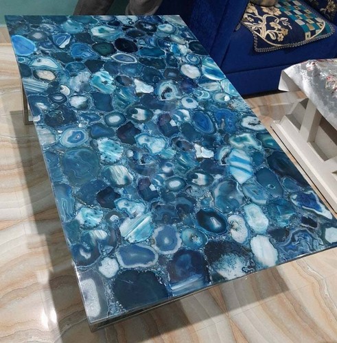Table basse agate bleue - basse,