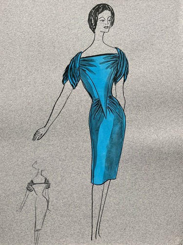 Robe bleue dessin original - robe,