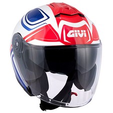 Casque Jet GIVI X22 Planet Hyper Blanc Bleu Rouge Taille M