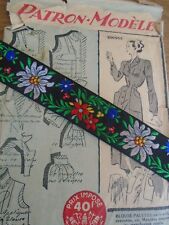   ANCIEN GALON  LUMINEUX CHALET MONTAGNE  34MM vendu au mètre 