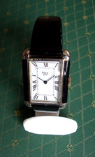 Montre dame mécanique-ELVIA-plastique noir, métal tour de bras rigide