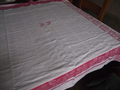 Nappe ancienne damassée - nappe,