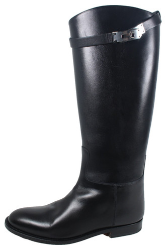Hermes black leather almond - hermes,