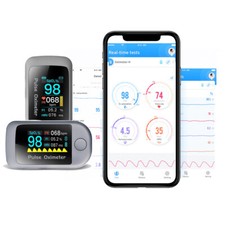 Oxymètre De pouls, Bluetooth, moniteur De Saturation en oxygène SpO2 PR PI HRV