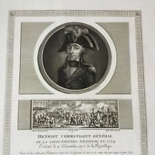 Gravure Révolutionnaire HENRIOT Commandant Général Duplessis Bertaux (1750-1818)