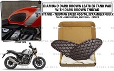 Réservoir marron foncé diamant "Pad Fit For Triumph Speed 400/T4, Scrambler 4...