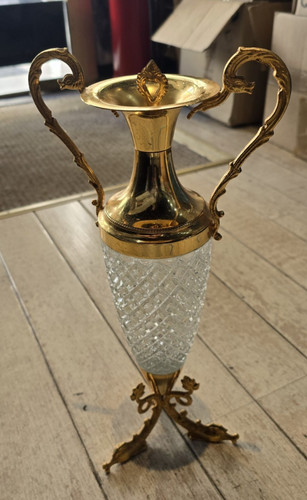 Vase ancien cristal taille - vase,