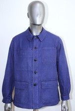 French Army 1950s Blue Cotton Twill Work Chore Jacket  Size M/L Made in France