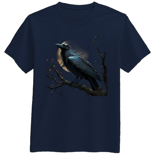 Bird crow black night moon - crow,