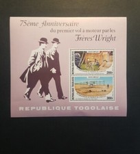 TIMBRE TOGO BLOC VOL A MOTEUR DES FRÈRES WRIGHT N°114 NEUF ** LUXE MNH 1978