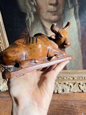 Sculpture Vache Bois Souvenir