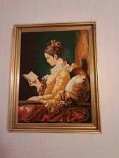 Cadre canevas "La liseuse"