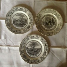 Lot Gien 3 assiéttes Rebus  polychromie