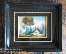 René Restoueix - émail sur cuivre de Limoges - 12,5 x 17,5 cm