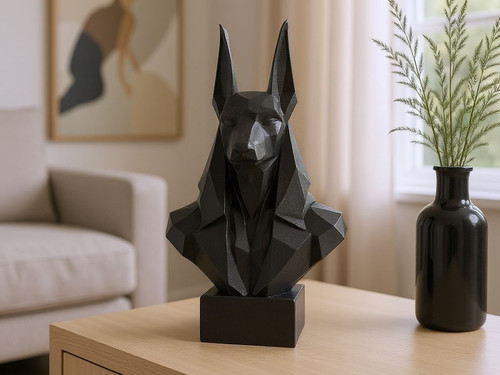 Buste anubis low poly - low,
