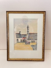 AQUARELLE BRETONNE  SCENE DE