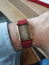 Montre Cupillard Style Cartier Tank Plaque Or Fonctionne, Largeur 23mm