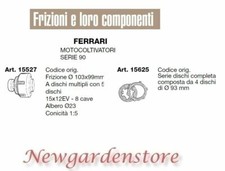 Embrayage Série Disques Pour FERRARI Motoculteur Série 90 15527 15625