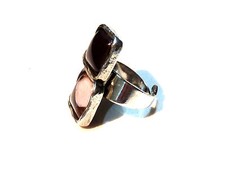  Bijou alliage argenté bague lucite Lili la Pie adjustable ring necklace
