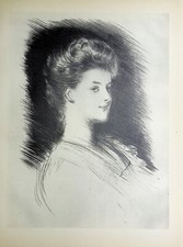 Paul-César HELLEU : La Duchesse d'Audiffret Pasquier, GRAVURE, 1913