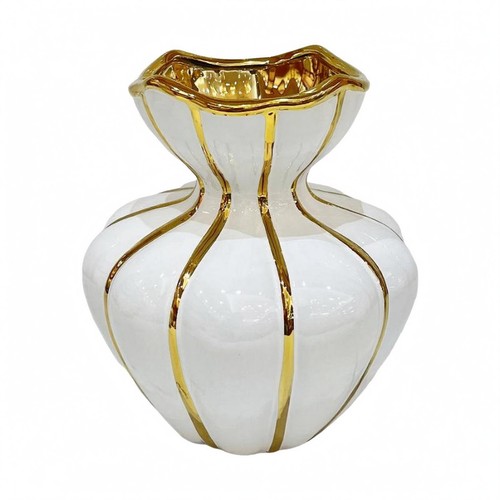 Vase céramique doré et - en,