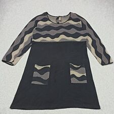 Stain Gudrun Sjoden Femmes Tricot Robe Tunique XL coton Button-Back Poches Vague