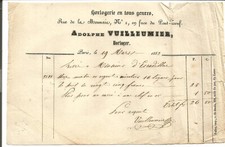 Paris 1853. Facture