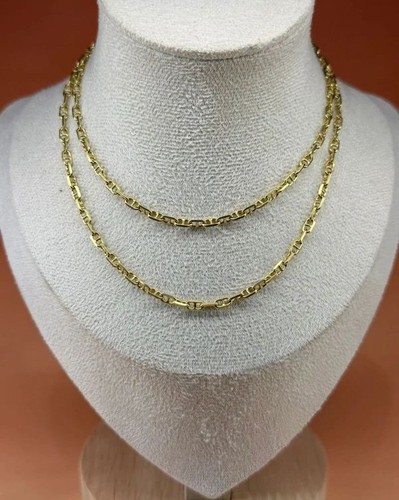 Chaine maille marine jaune - chaine,