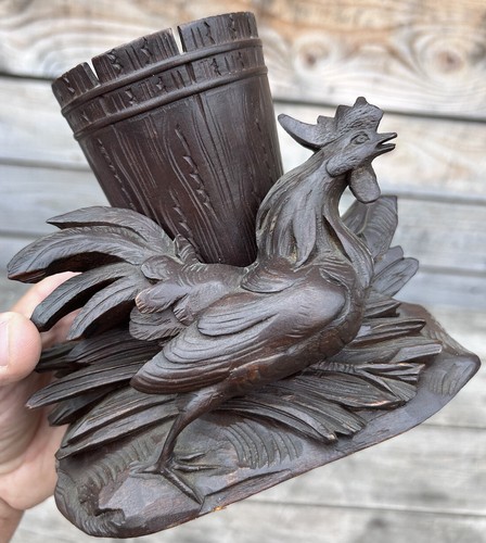 Coq forêt noire bois suisse - coq,