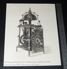 PUBLICITE 1930-1940 LABORATOIRE PHARMACEUTIQUE MONIN CRUXOL HORLOGE GOTHIQUE 