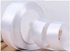 RUBAN SATIN Blanc 25mm Rouleau de 22m pour décoration mariage, anniversaire