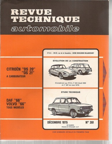 Revue technique automobile 351 - automobile,