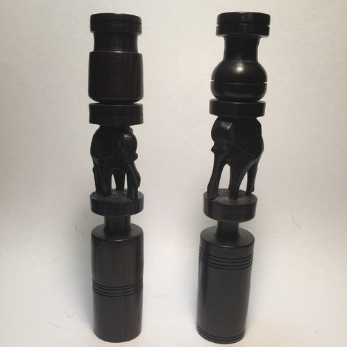 Pair carved wood - 11",
