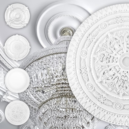 Rosace plafond hexim stuc - rosace,