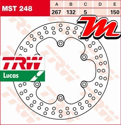 Disque frein arrière trw - disque,