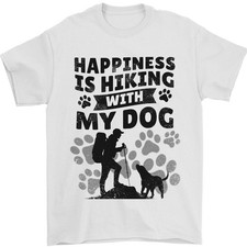 Happiness Is Randonnée With My Chien Drôle T-Shirt 100% Coton