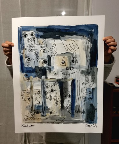 Peinture originale sur papier - originale,