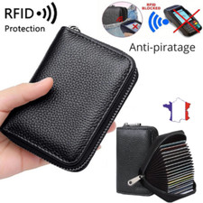 Portefeuille Pour Homme En Cuir PU Noir Porte Carte De Crédit Monnaie Billet