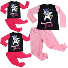 Pyjamas Lounge Fille Designer Licorne Dab Floss Vêtements De Nuit PJS 5-13 Ans