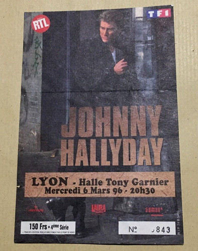 Johnny hallyday ticket billet - johnny,