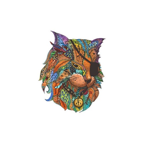 Puzzle bois chat pirate - en,