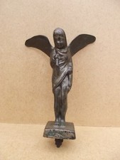 Mascotte ancien bouchon de radiateur de voiture automobile bronze ange archange