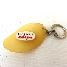 PORTE CLES DES ANNEES 60 KEYCHAIN - FRANCE CHIPS PHOTO RECTO-VERSO