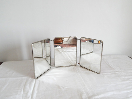 Ancien miroir triptyque - ancien, de