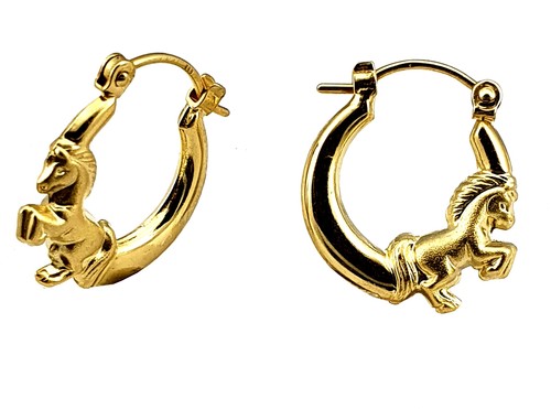 Boucles oreilles cheval - cheval, or
